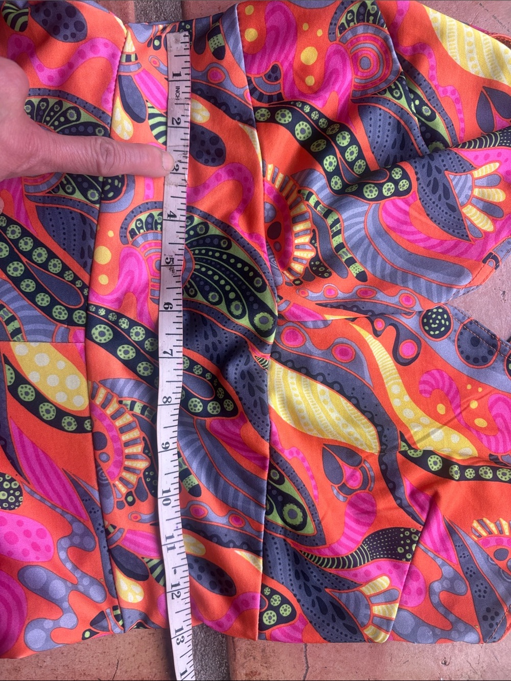 Retro 70’s Orange Paisley Wide Leg Jumpsuit - Picture 4 of 6